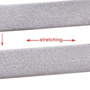 11 # 서 리 낀된 실버 반짝이 좋은 품질 높은 탄력 사용자 지정 된 짠된 1.8 인치 웨 빙 탄성 테이프 금속 탄성 밴드