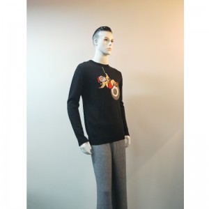 검은 색 만화 프린트 스웨터 RLMS0028F