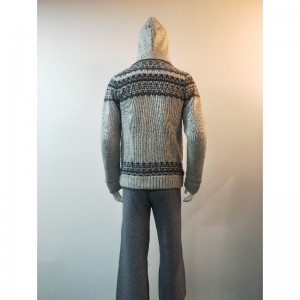 그레이 프린트 스웨터 코트 RLMS0078F