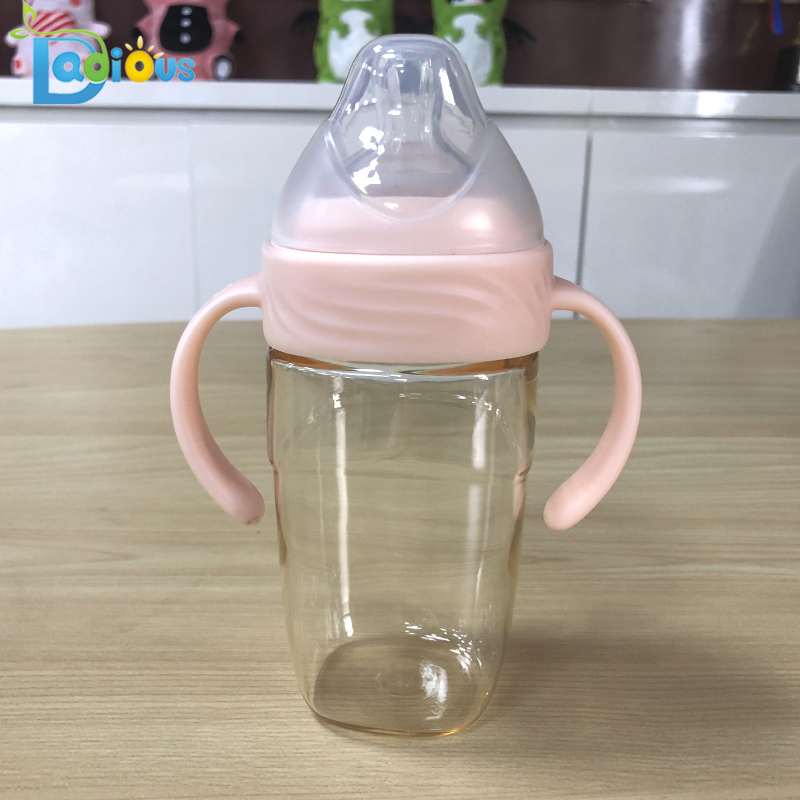 신생아 BPA 무료 PPSU 수유 병 240ML 아기 병 맞춤 로고 아기 우유 병 핸들