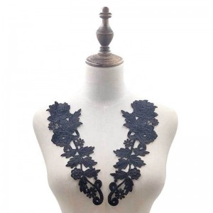 2 고급 크로 셰 뜨개질 자수, 아플리케 neckline neckline lace woman