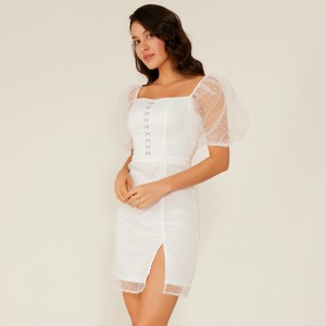 Oem 여름 화이트 레이스 쉬폰 점 드레스 스타일 Boho 빈티지 우아한 드레스