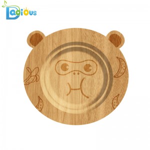 100 % 유기 대나무 아기 용품 누출 증거 대나무 흡입 판 안전 실리콘 무독성 대나무 접시