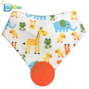 최신 디자인 BPA 무료 Bib Chew Bandana 코튼 Teether Bandana Bib Drooling 및 Teething을위한 Baby Bibs