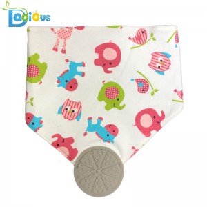최신 디자인 BPA 무료 Bib Chew Bandana 코튼 Teether Bandana Bib Drooling 및 Teething을위한 Baby Bibs