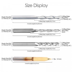 엔드 밀 조합 키트 세트 플랫 코 / 볼 엔드 밀, 30 ° V 자 조각 및 4 플루트 엔드 밀을 포함한 CNC 라우터 비트 절단 밀링 공구 (4 개 유형, 각 10 개)
