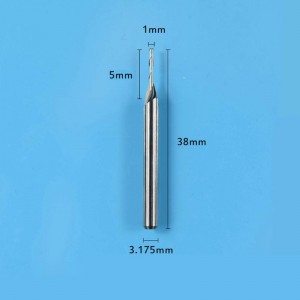 초경 밀링 비트, 이중 플루트 나선형 카바이드 플랫 엔드 밀 CNC 라우터 비트 1mm 커팅 디아.