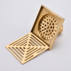 찢어진 디자인 타일 삽입 선형 샤워 배수관 황동 광장 바닥 배수구