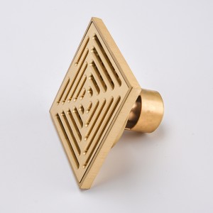 찢어진 디자인 타일 삽입 선형 샤워 배수관 황동 광장 바닥 배수구