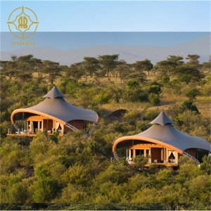 공장 조립식 럭셔리 PVDF 멤브레인 소재 철 구조물 호텔 하우스 텐트