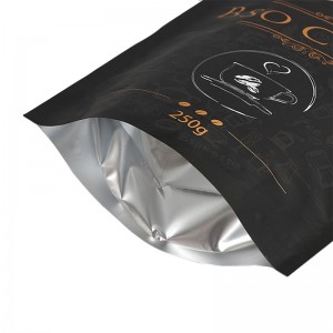 지퍼락과 재사용 할 수있는 스탠드 업 가방 커피 맞춤형 로고가있는 커피 봉투