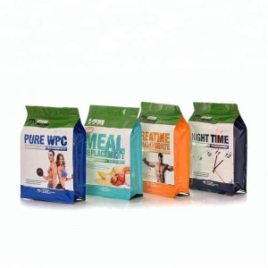 제조자 1 개 kg 편평한 바닥 단백질은 명확한 창을 가진 부대 주머니를 보충합니다 지퍼 정상을 가진 사각 바닥 부대 상자 주머니