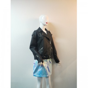 블랙 바이커 PU 자켓 RLWPJ0020N