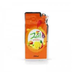 주스 액체 포장을위한 플라스틱 불규칙한 특별한 모양 물 주머니는 커트 주둥이 주머니 죽습니다