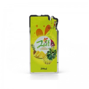 주스 액체 포장을위한 플라스틱 불규칙한 특별한 모양 물 주머니는 커트 주둥이 주머니 죽습니다