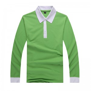 대비 칼라가있는 긴 소매 셔츠