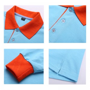 대비 칼라가있는 긴 소매 셔츠