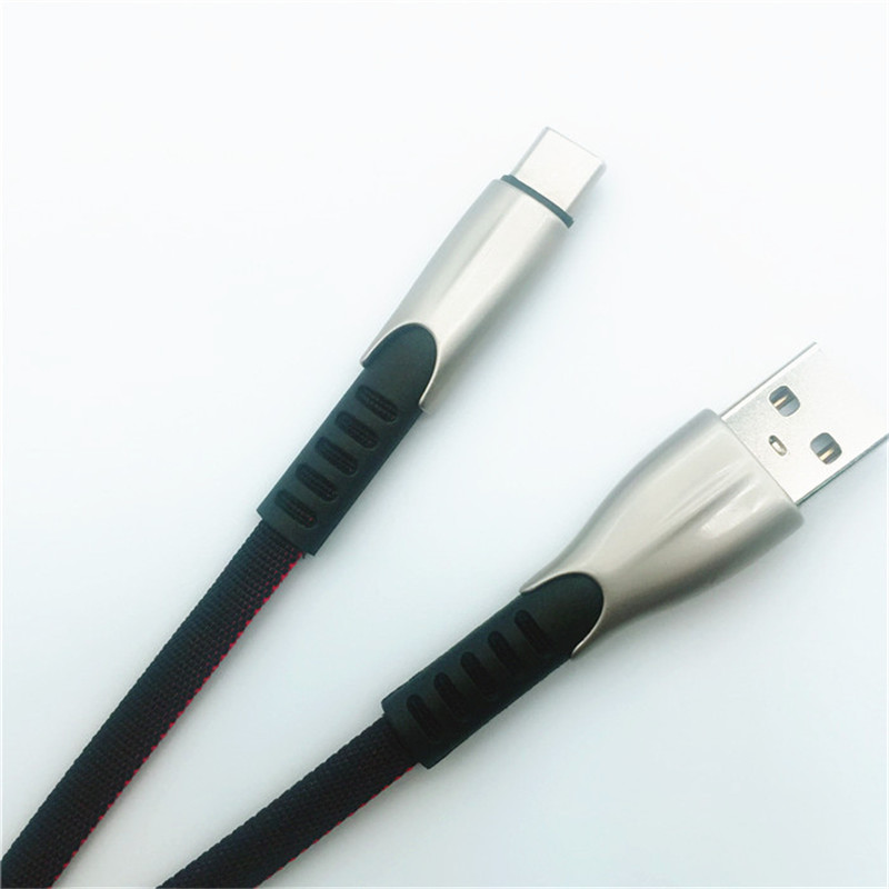 KPS-1001CB 마이크로 주문 휴대용 1m 2A 아연 합금 피복 길쌈 마이크로 USB 케이블