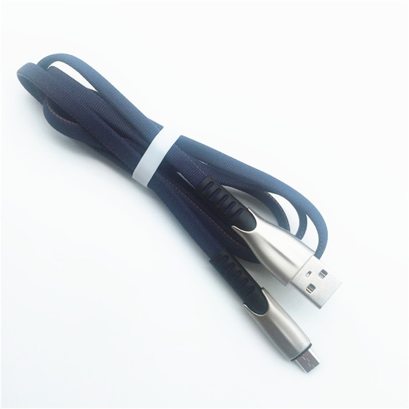 KPS-1001CB 마이크로 주문 휴대용 1m 2A 아연 합금 피복 길쌈 마이크로 USB 케이블