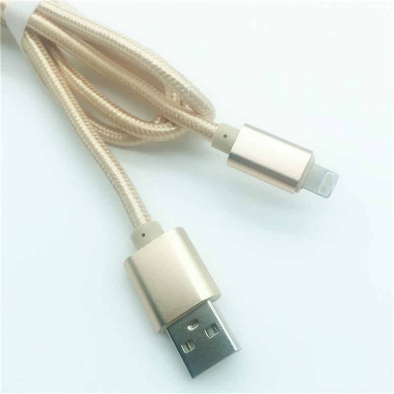 KPS-1005CB 8PIN 뜨거운 판매 1M 나일론 꼰 2.4A 빠른 충전 usb 데이터 케이블