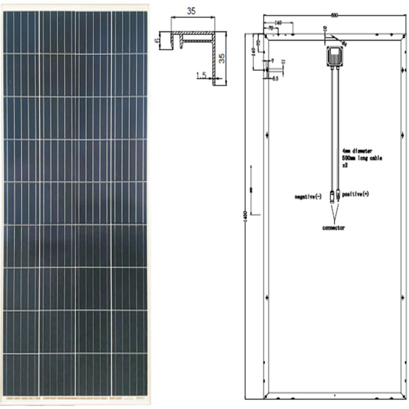 고성능 모노 크리스탈 라인 모듈 SYP150P -170P / 5BB 36C ELL POLYCRYSTALLINE MODULE