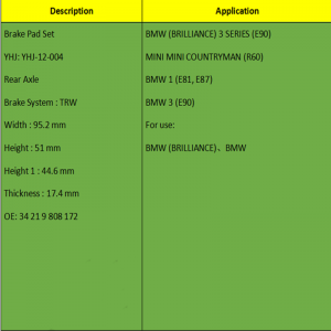 브레이크 패드 (OE : 3421 9808172)