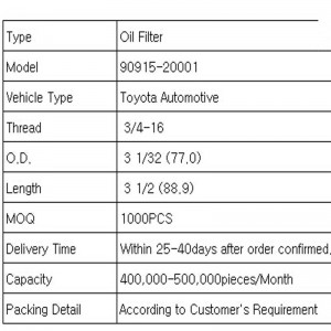 오일 필터 (도요타 자동차)