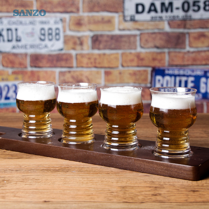 Sanzo 6oz 맥주 유리제 관례는 맥주 유리 팔각형 맥주 유리를 인쇄했습니다