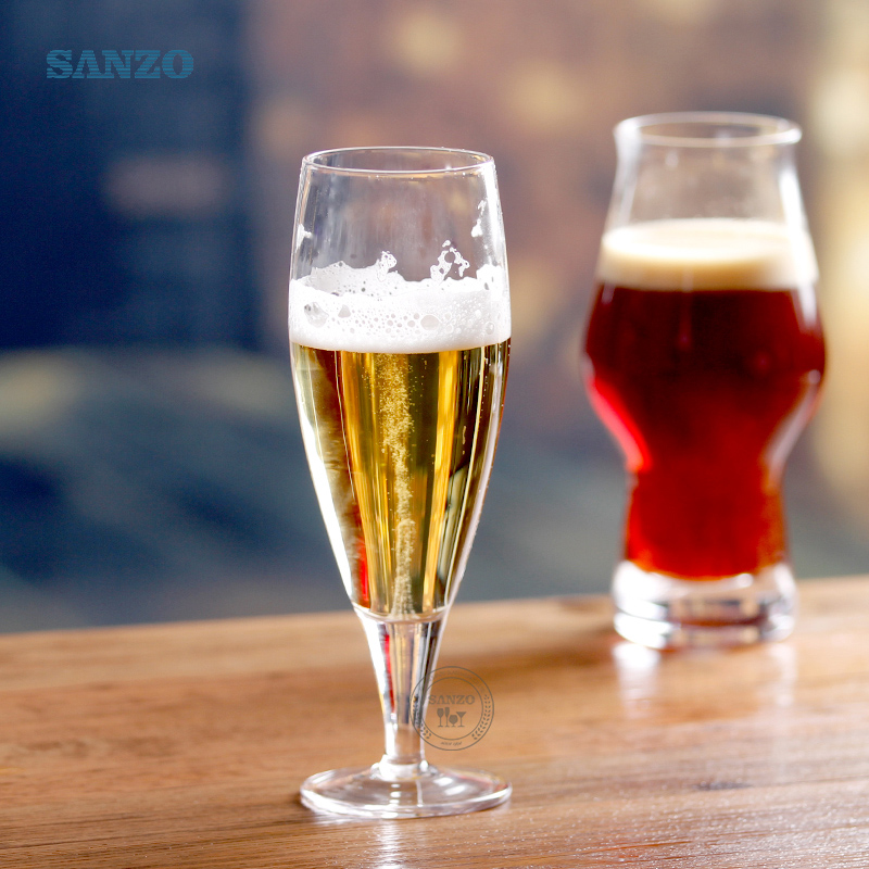 Sanzo 막대기 창조적 인 돛 모양 주스와 맥주 유리제 컵 커트 맥주 유리에 의하여 개인화되는 맥주 잔