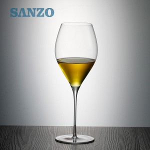SANZO 블랙 레드 와인 유리 수제 무연 크리스탈 블루 컬러 줄기 안경 열 안경