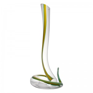 Sanzo 도매 수제 유리 제조업체 고유의 단일 유리 레드 와인 디켄터 \/ 플래그 1200ml \/ 40oz 900031