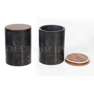 검은 대리석 용기 세트