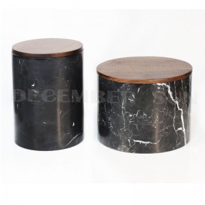 검은 대리석 용기 세트