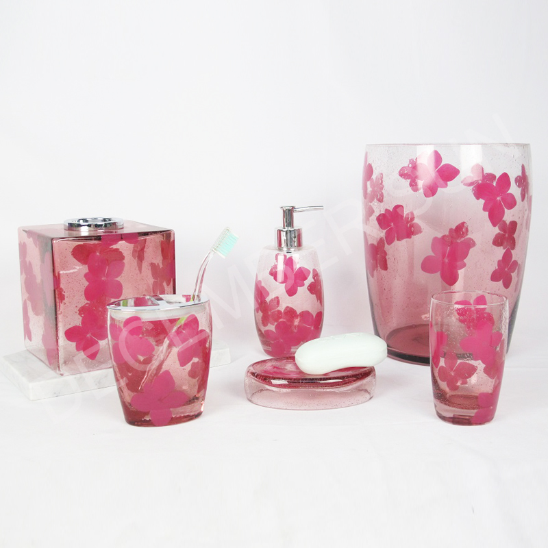 6 PC 유리제 목욕탕 부속품 세트