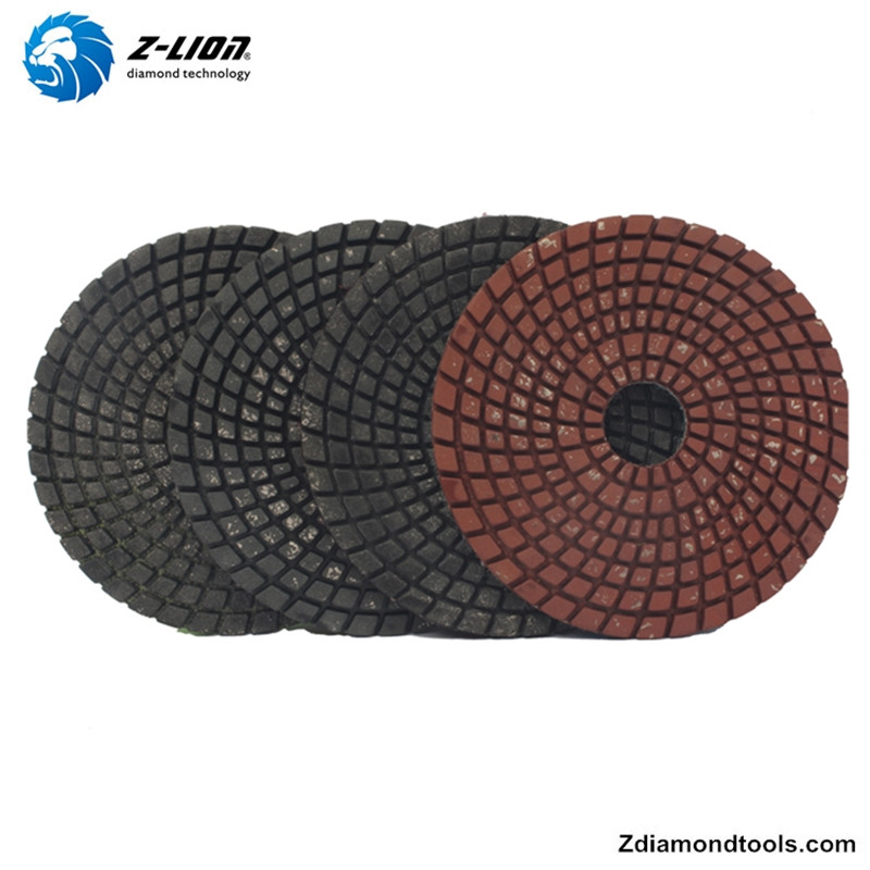 ZL-123CM 충전 금속이있는 4 인치 콘크리트 연마 수지 패드