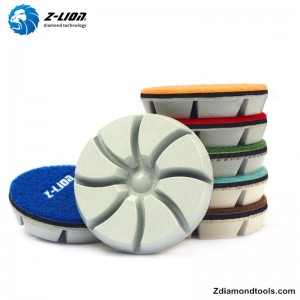 콘크리트 용 ZL-16KR 3 인치 다이아몬드 바닥 연마 패드