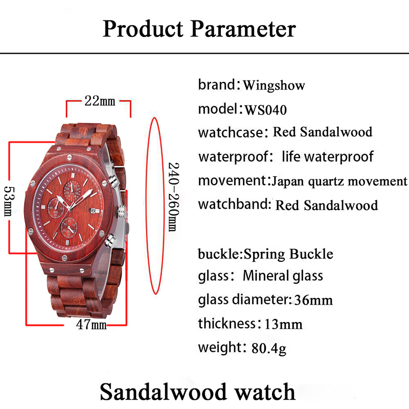 럭셔리 레저 환경 친화적 인 천연 목재 손목 시계
