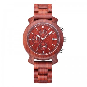 우아한 유행 여행 손 Mens 까만 샌들 가죽 끈 주문 목제 시계 줄