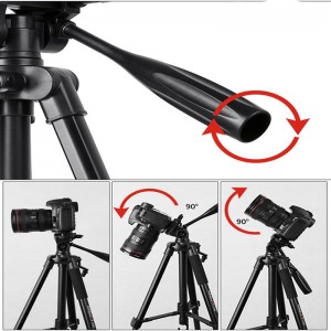 KINGJOY 3 방향 헤드가있는 경량 플립 잠금 비디오 삼각대 VT-860