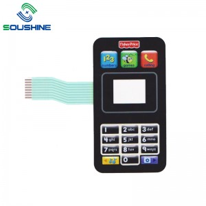 연결 관을 가진 OEM 고품질 6 돋을 새김 된 단추 막 키패드