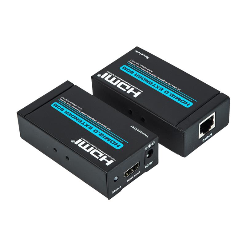 단일 cat5e / 6 케이블 지원 VHD HDMI 익스텐더 60m 울트라 HD 4Kx2K @ 60Hz HDCP2.2 지원