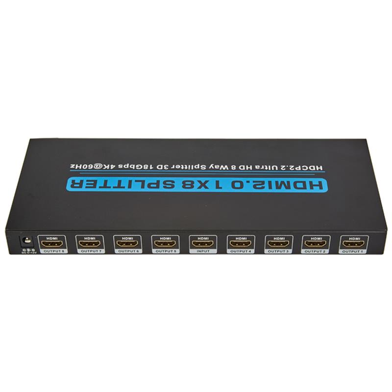 V2.0 HDMI 1x8 스플리터 지원 3D 울트라 HD 4Kx2K @ 60Hz HDCP2.2