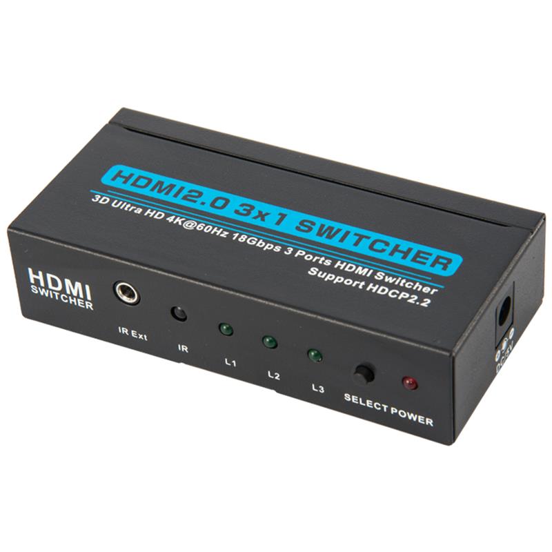 V2.0 HDMI 3x1 스위처 지원 3D 울트라 HD 4Kx2K @ 60Hz HDCP2.2