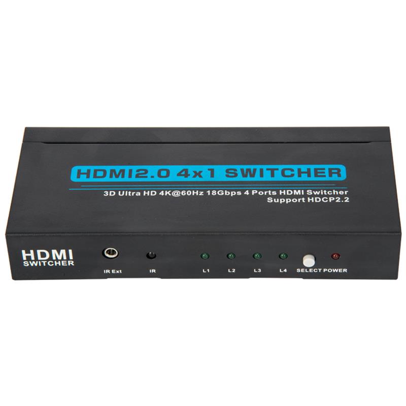 V2.0 HDMI 4x1 스위처 지원 3D 울트라 HD 4Kx2K @ 60Hz HDCP2.2