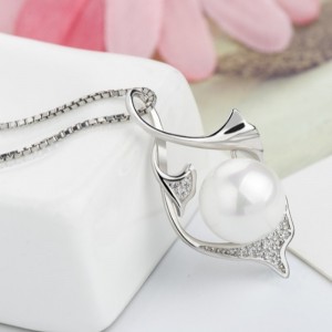 인어 진주 펜 던 트 목걸이 여성 14 k 금 925 스털링 실버