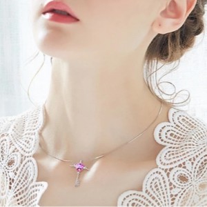 천사 날개 목걸이 하트 펜던트 연애 편지 목걸이 사파이어 자수정 보석 목걸이 925 스털링 실버