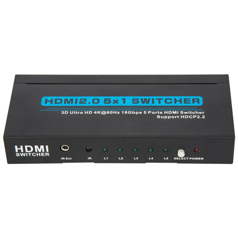 V2.0 HDMI 5x1 스위처 지원 3D 울트라 HD 4Kx2K @ 60Hz HDCP2.2