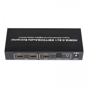 V2.0 HDMI 2x1 스위처 및 오디오 추출기 지원 ARC 울트라 HD 4Kx2K @ 60Hz HDCP2.2 18Gbps