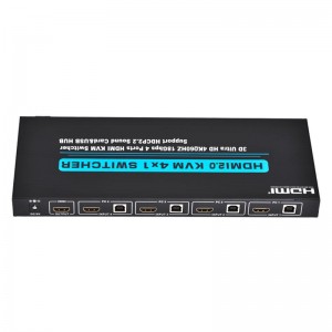 V2.0 HDMI KVM 4x1 스위치 지원 Ultra HD 4Kx2K @ 60Hz HDCP2.2 18Gbps 사운드 카드 및 USB 허브