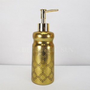 둥근 레이저 컷 모자이크 골드 패턴 유리 욕실 액세서리